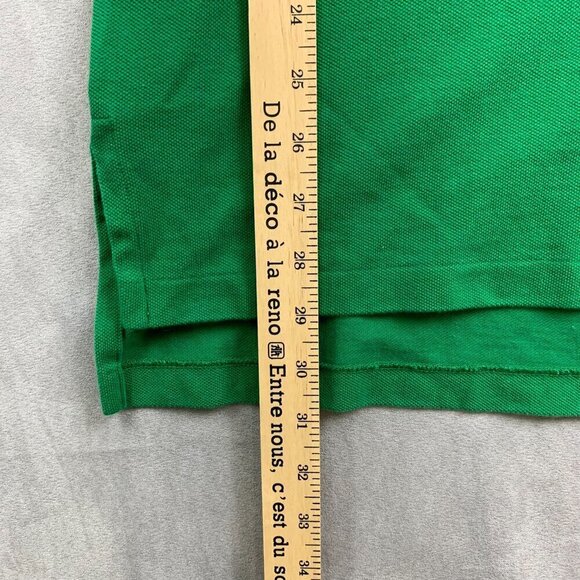 Vintage Ralph Lauren Mens Shirt Medium Green Pique Polo USA Flag Embroidered - Picture 6 of 7